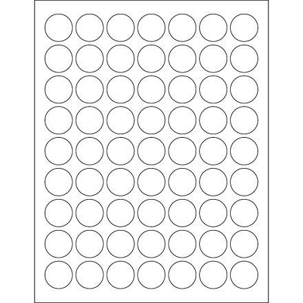 1" White Circle Laser Labels